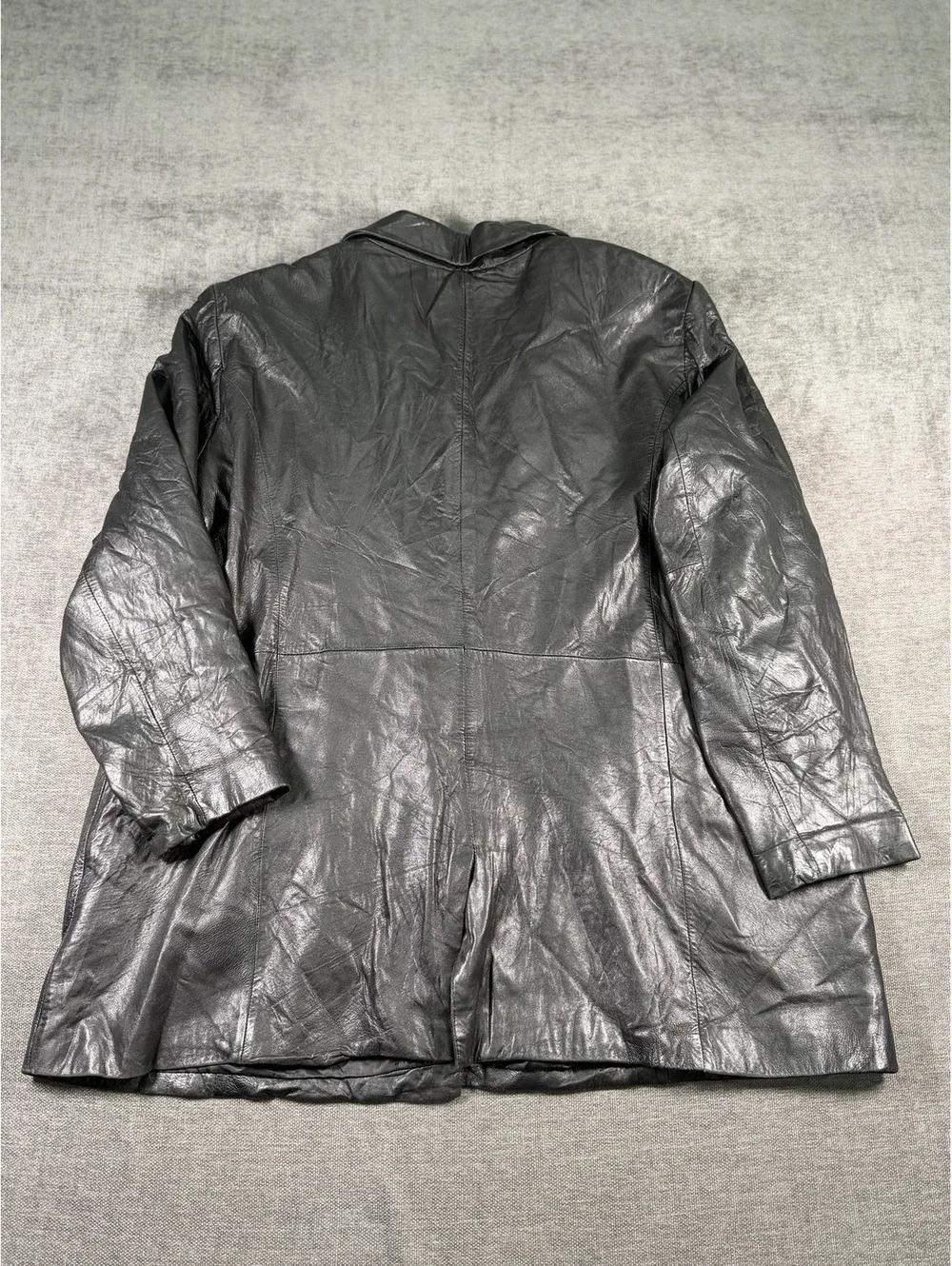 Black Genuine Leather Jacket Size 2X